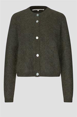 Second Female - Andrea Knit Rib LS Cardigan - Black olive